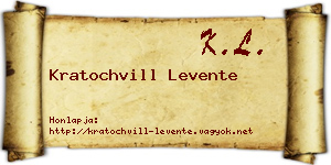 Kratochvill Levente névjegykártya